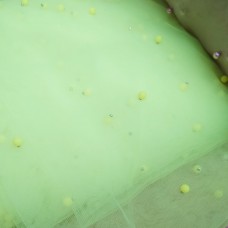 Ткань Сетка с жемчугом (лимонный)